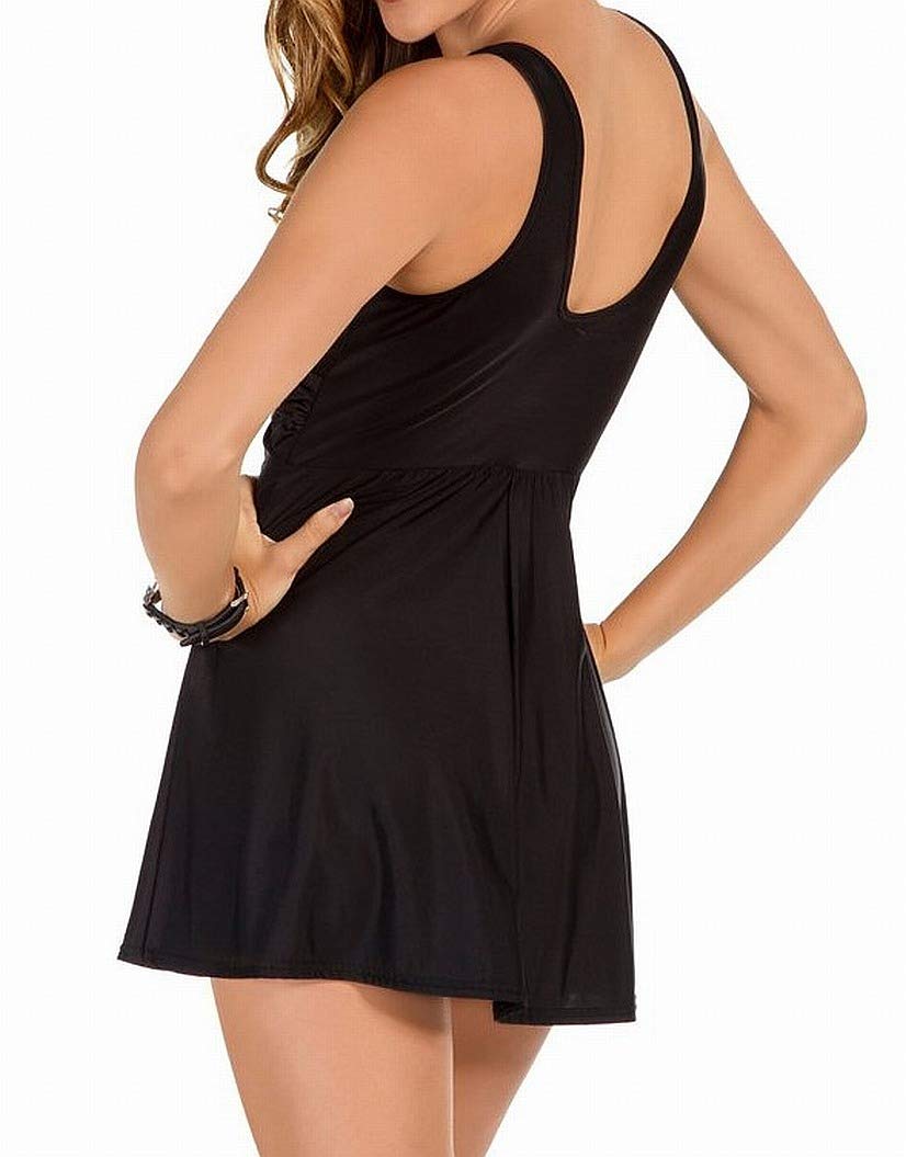 Miraclesuit Women's Swimwear Must Have Marais Tummy Control One Piece Swimdress, Black, 14
