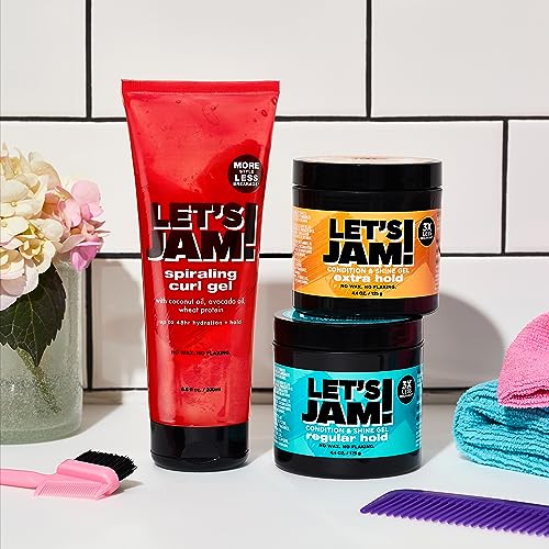 Hair Gel by SoftSheen-Carson Dark and Lovely Let's Jam, Shining and Conditioning Gel, Extra Hold, For all Hair Types, Styling Gel Also Great for Braiding, Twisting & Smooth Edges, 4.4oz
