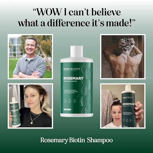 Volumizing Biotin and Rosemary Shampoo - Vegan Rosemary Biotin Shampoo for Thinning Hair for Women and Men with Nourishing B Vitamins & Tea Tree Oil - Paraben Silicone & Sulfate Free (16 Fl Oz)