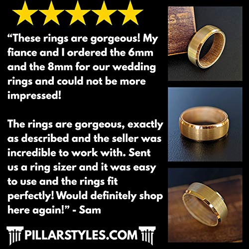 14K Gold Whiskey Barrel Rings For Men Tungsten Wedding Band 8mm Bourbon Barrel Ring Whiskey Barrel Wood Ring Unique Tungsten Ring