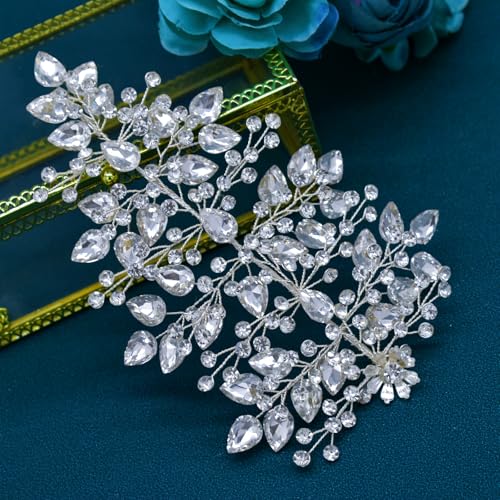 Mpoikba Wedding Hair Pieces for Brides, Bridal Hair Accessories(Silver)