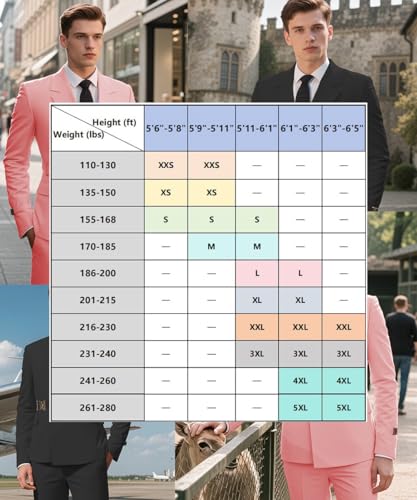 Men's 2 Piece Suit with Metal Clasp Slim Fit Suit Stylish Business Tuxedo Suit Set-2XL,Black