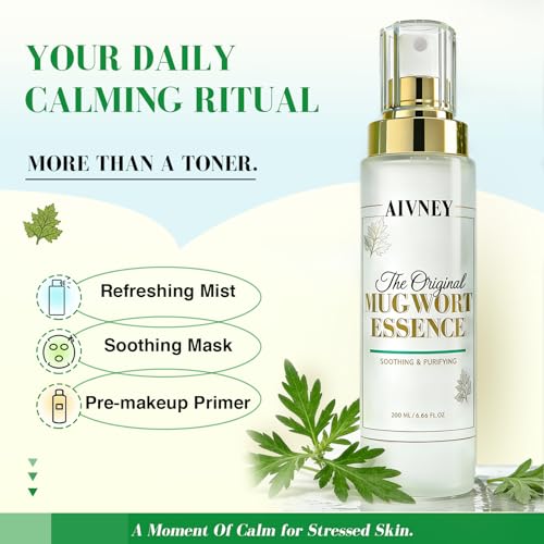 AIVNEY Mugwort Essence Toner Face Spray - Soothing Artemisia Extract Facial Mist - Calms Redness & Irritation - Sensitive Skin Clean Beauty, 200ml