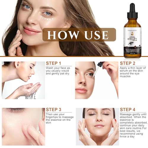 Caffeine Eye Serum - with EGCG, Vitamin C, Hyaluronic Acid, Collagen, Caffeine Eye Lift Serum - Reduces Puffiness, Dark Circles, Under Eye Bags, Wrinkles and Fine Lines Around The Eyes (30ml)