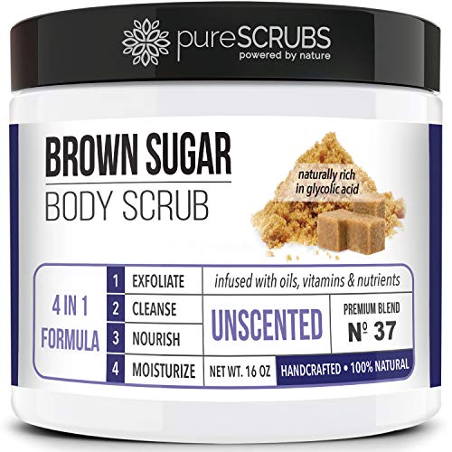 pureSCRUBS Exfoliating Unscented Brown Sugar Scrub Set for Sensitive Skin