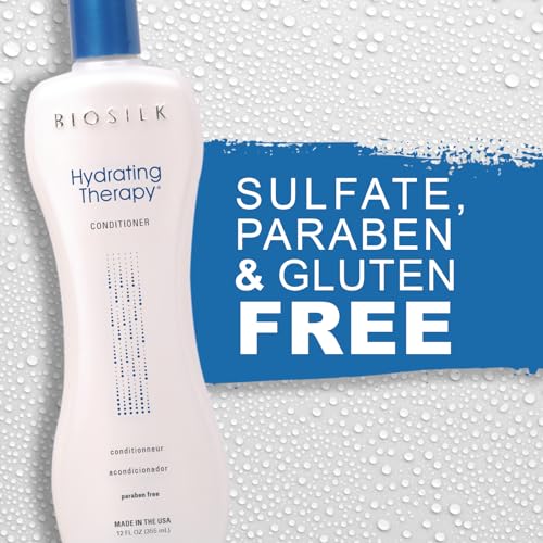 BioSilk Hydrating Conditioner, Replenishes Moisture For Strong & Smooth Hair, Sulfate, Paraben, & Cruelty-Free, 12 Oz
