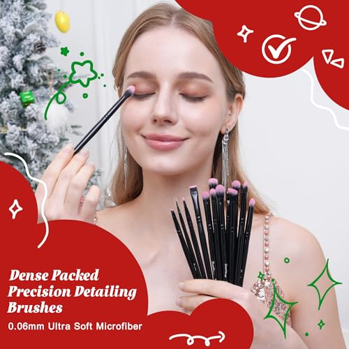 Bueart Design 18Pcs Pro Deluxe Makeup Brushes set with Make up Brush Holder