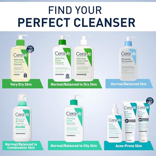 CeraVe Renewing Salicylic Acid Cleanser, BHA Exfoliating Face Wash, 8oz