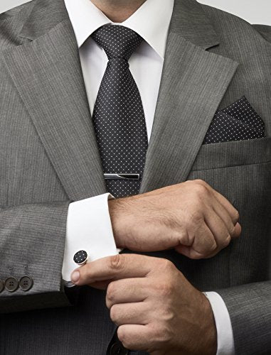 Premium Men’s Gift Tie Set Silky Necktie Pocket Squares Tie Clips Cufflinks For Men Multicolored