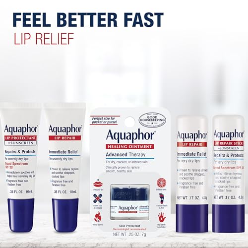 Aquaphor Lip Protectant and Sunscreen Ointment, SPF 30, 0.35 FL OZ