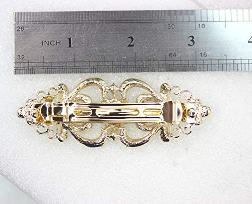 Faship Gorgeous Brown Yellow Crystal Floral Hair Barrette