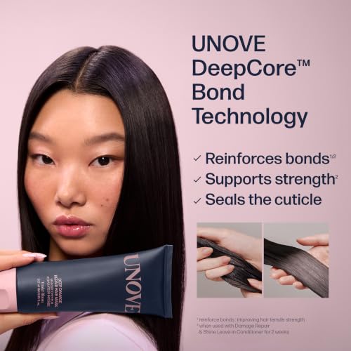 UNOVE Deep Damage Repair Hair Mask - Protein Hair Treatment & Hair Mask for Damaged Hair | Deep Conditioning & Keratin Hair Mask for Dry, Frizzy Hair | Korean Hair Care | Tender Bloom, 7 fl oz
