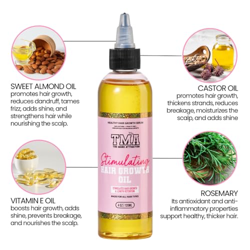 The Mane Attraction Stimulating Hair Growth Oil for All Hair Types 4 Fl Oz