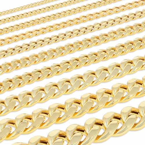 Nuragold 10K Real Yellow Gold Miami Cuban Link Chain Bracelet Men & Women - 7.5",6.5mm