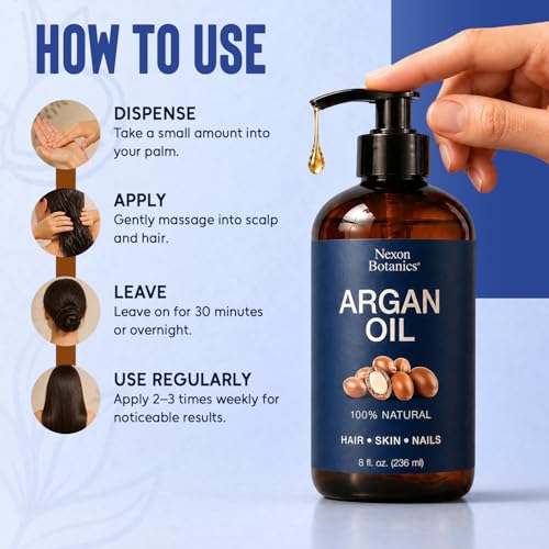 Argan Oil for Hair Growth 8fl oz - Hydrating Facial Oil for Gua Sha Massage