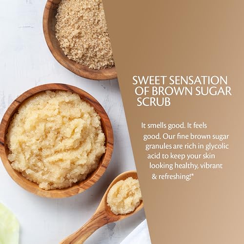 Brown Sugar Scrub Face, Foot & Body Exfoliator with Collagen, 12oz by M3