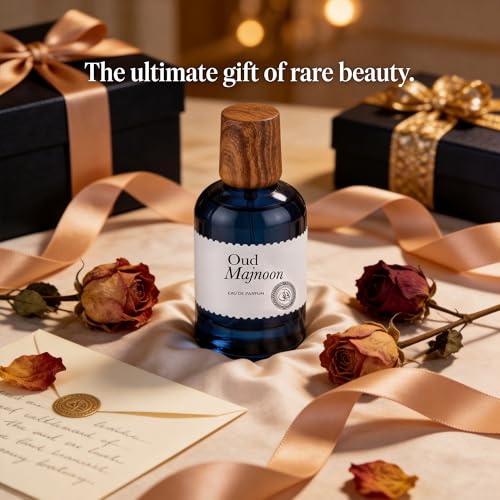 A CENTER Oud Majnoon Men's Cologne 3.4 Fl Oz | Luxury Eau de Parfum 100ml | Long Lasting Saffron, Tuberose & Oud Fragrance | Bold Oriental Daily Use Perfume Gift for Him