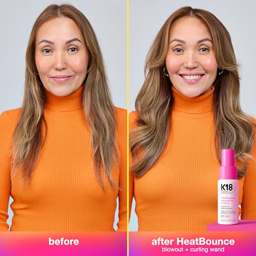 K18 HeatBounce Conditioning Heat Protection Spray for Hair + Leave In Conditioner - Detangles, Softens + Helps Reduce Breakage - Protects Up to 450°F (1.6 Fl oz)