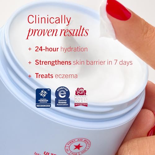 First Aid Beauty Ultra Repair Cream, Intense Hydration - Clinically Tested Face & Body Moisturizer with Colloidal Oatmeal - Supports Eczema & Dry Skin Barrier Repair - Fragrance Free - 6 oz