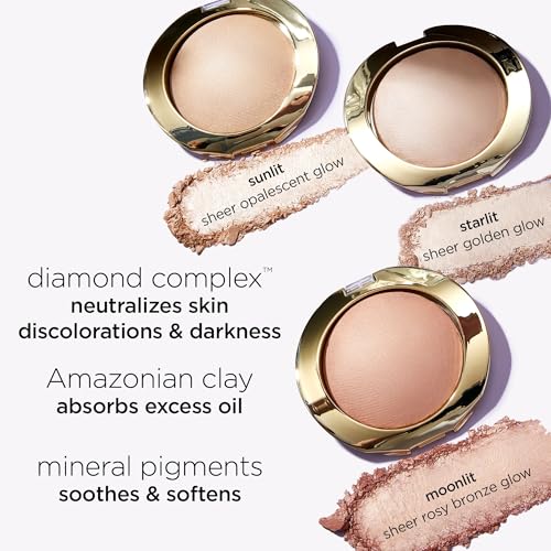 tarte shape tape glow powder – Buildable Highlighter with Mineral Pigments & Diamond Powder for a Natural Radiant Finish with Lightweight Luminous Shine, Vegan & Cruelty-Free, full size, sunlit