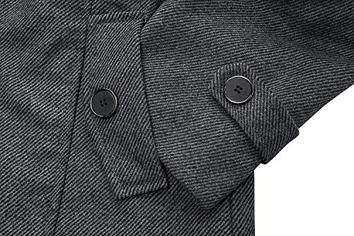 wantdo Men's Casual Coat Cold Weather Wool Jacket Overcoat Thick Grey Medium