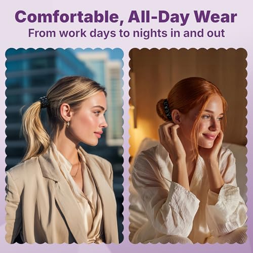 Goody Ouchless Skinny Satin Scrunchies, Frizz Fighting, No Damage Scrunchies, Gentle, Secure & Creaseless Hair Ties for Day and Overnight, All Hair Types, Gifts for Women & Girls, 8 Ct, Black