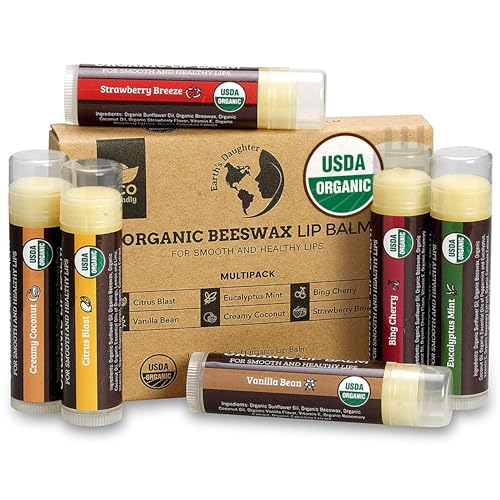 Earth's Daughter Organic Lip Balm - Moisturizing 6-Pack