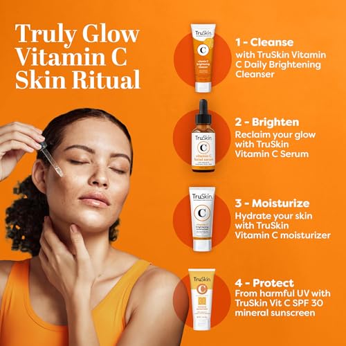 TruSkin Brightening Vitamin C Serum for Face with Hyaluronic Acid, 2 fl oz