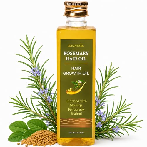 Auravedic Rosemary Oil for Hair Growth | Stronger, Fuller Hair | 3.38 Fl Oz