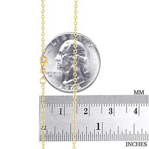 Nuragold 10k Real Yellow Gold Cable 2mm Rolo Circle LInk Chain Necklace - 18"