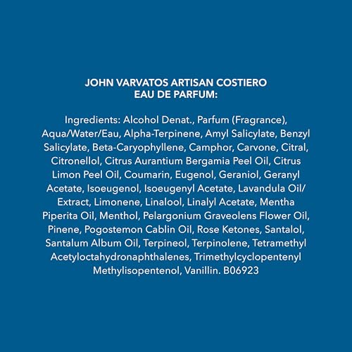 John Varvatos Artisan Costiero Eau de Parfum, Men's Cologne, 4.2 fl oz