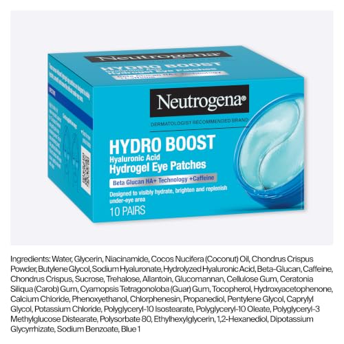 Neutrogena Hydro Boost Hydrogel Eye Patches, 10 Pairs, Fragrance-Free