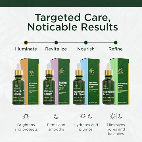 Tree of Life Face Serum Skin Care, Facial Serum for Women and Men, Set of 3