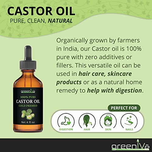GreenIVe 100% Pure Castor Oil, 4 Fl oz