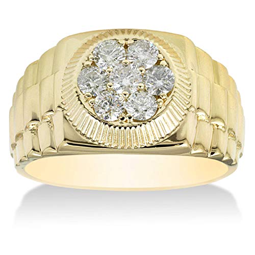 Pompeii 3/4ct Diamond Mens Ring 14K Yellow Gold - Size 12