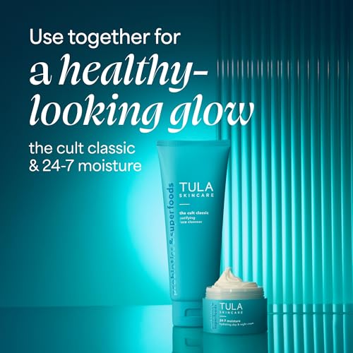 TULA Skin Care 24-7 Hydrating Day & Night Cream - Anti-Aging Moisturizer for Face, Contains Watermelon & Blueberry Extract, 1.5 oz.