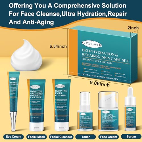Skin Care Set for Teens Womens,Anti-Aging Deeply Hydrates Repairs Skincare Gift Set for All Skin,Facial Skin Care Products Routine Kit Christmas Beauty Gift Set for Women Stocking Stuffers