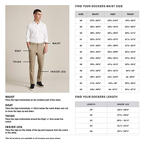 Dockers Men's Straight Fit Signature Lux Cotton Stretch Khaki Pant-Creased, Cloud, 34W x 30L