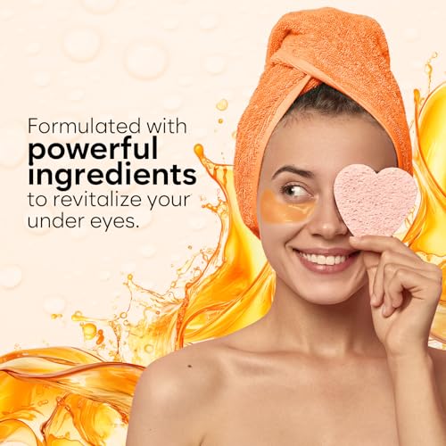 BLOOMORA Vitamin C & Caffeine Under Eye Patches (30 Pairs), Under Eye Mask for Puffy Eyes, Appearance of Dark Circles, Smoothing & Hydration, Self Care & Skincare Gifts for Women, Patch Yeux
