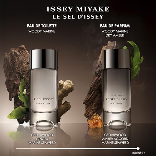Issey Miyake Le Sel d’Issey Eau de Parfum - 3.3 oz - Warm Woody Marine Dry Amber Fragrance for Men - Salt Accord, Cedarwood, Marine Seaweed, Incense - Refillable - Available in Various Sizes