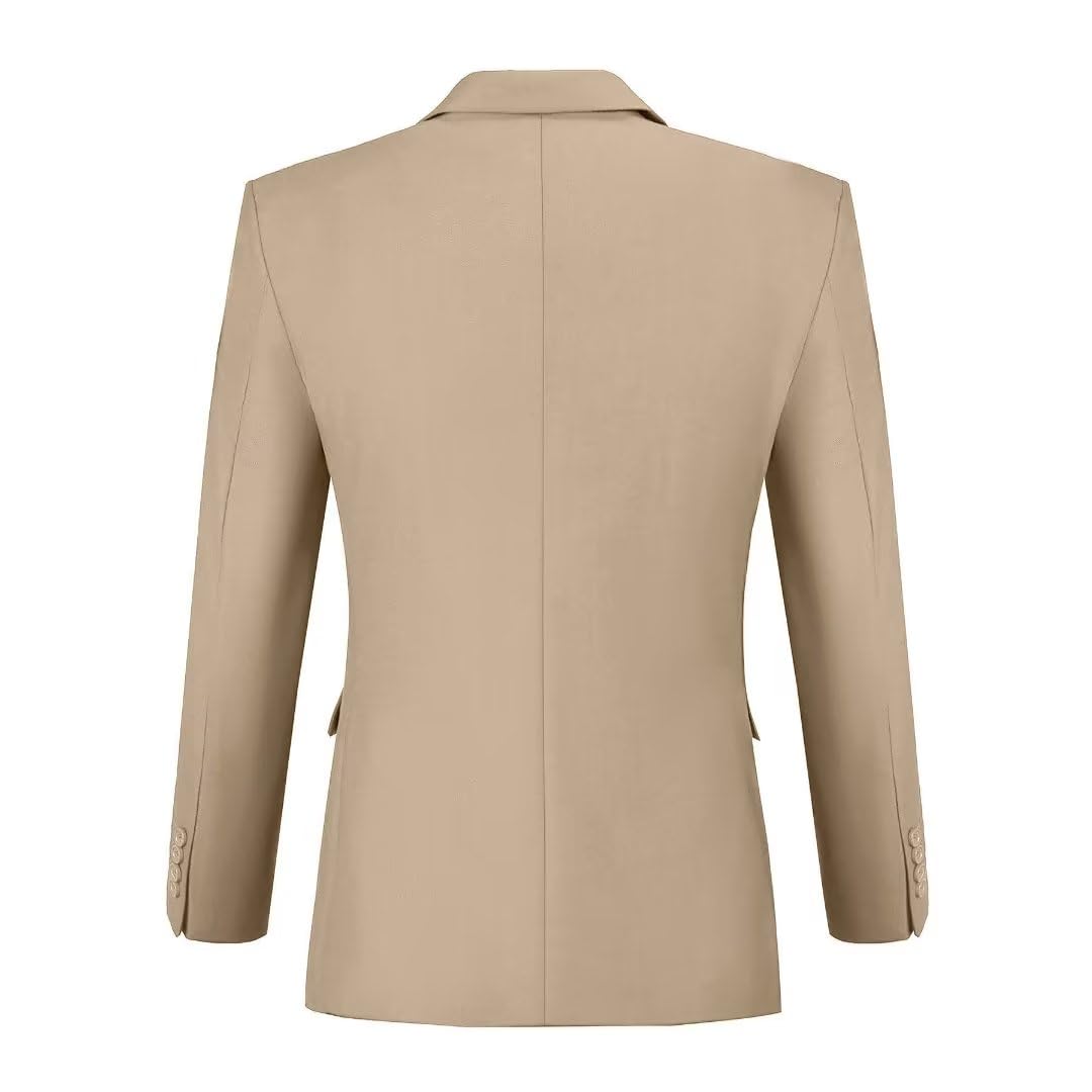 Formal Suits for Men Champagne Mens Suit 3 Pieces Tuxedo Suits Men's Wedding Dinner Suit Jacket Vest Pants Set Size M