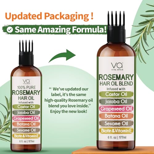 Blend Of Pure Rosemary Oil For Hair Growth 6 Fl Oz With Castor, Batana Oil
