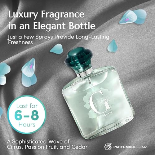 PB ParfumsBelcam G eàu Woman Eau De Parfum Spray for Women – 50 mL Affordable Long Lasting Perfume with Fresh Aquatic Fragrance & Chic Citrus Scent, Made with Premium Oils for Day & Night Use
