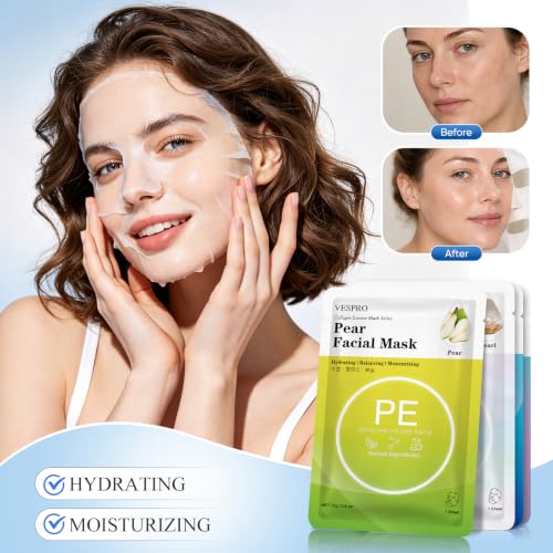 48 Pack Sheet Face Masks Skincare for Women, Moisturizing & Hydrating
