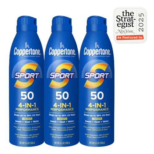 Coppertone SPORT Sunscreen Spray SPF 50, Multipack, 3 x 5.5 FL OZ