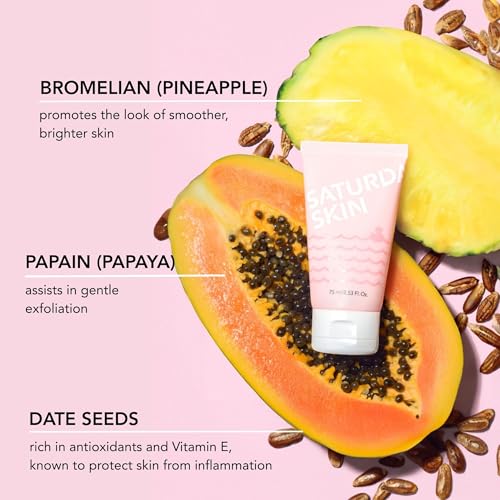 Saturday Skin Rub-A-Dub Refining Peel Gel – Exfoliating Face Wash & Exfoliating Peel Gel, Fruit Enzyme Exfoliator Facial Enzyme Scrub, Dead Skin Remover for Face,Korean Skincare (2.53 Fl Oz / 75ml)