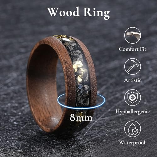 King Will Men Wood Wedding Band 8mm Size 13