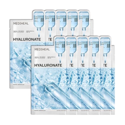 MEDIHEAL Hyaluronic Acid Essential Face Sheet Mask, Deep Hydration (10ea)