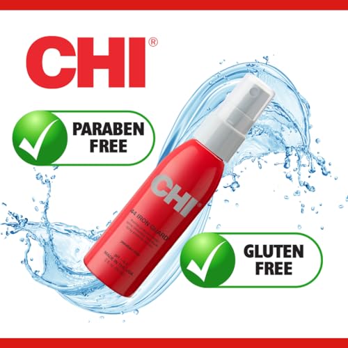CHI 44 Iron Guard Thermal Protection Spray for Hair, Heat Damage Shield with Ceramic Minerals, Lightweight Styling Spray, Frizz Control & Shine Enhancer, 2 Fl Oz