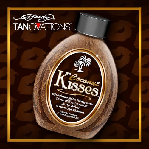 Ed Hardy Coconut Kisses Golden Tanning Lotion Cruelty Free, Gluten Free, Mineral Oil Free, DHA Free for All skin type, 13.5oz